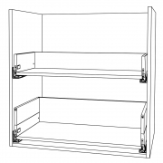 Schubladen passend für Unterschr.f Kochf./int.Dunstabz/Sch KB 800 mm | seidenweiß