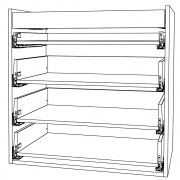 Schubladen passend für Uschr 4 Fr/2 Sch/3 haho Sch KB 800 mm | seidenweiß