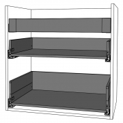 Schubladen passend für Unterschrank Kochf/2 Fronten/3 Sch. KB 800 mm | oriongrau