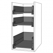Schubladen passend für Unterschrank mit 3 Schubladen KB 400 mm | oriongrau