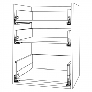 Schubladen passend für Unterschrank mit 3 Schubladen KB 800 mm | seidenweiß