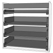 Schubladen passend für Uschr 4 Fr/2 Sch/3 haho Sch KB 800 mm | oriongrau