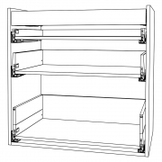 Schubladen passend für Uschr 3 Fr/2 ni+1 haho+1 ho Sch KB 800 mm | seidenweiß