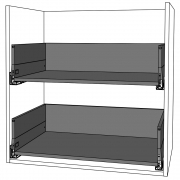 Schubladen passend für Unterschrank Kochf./2 Fronten/2Sch KB 800 mm | oriongrau