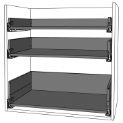 Schubladen passend für Unterschr.f Kochf/3 Fronten/3Sch. KB 800 mm | oriongrau