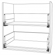 Schubladen passend für Unterschrank Kochf./2 Fronten/2Sch KB 800 mm | seidenweiß