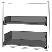 Schubladen passend für Unterschr. f Spüle/3 Fronten/2Sch. KB 800 mm | oriongrau