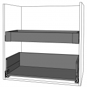 Schubladen passend für Unterschr. f Spüle/3 Fronten/2Sch. KB 800 mm | oriongrau