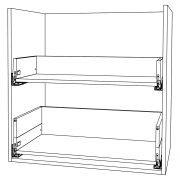 Schubladen passend für Unterschr. f Spüle/3 Fronten/2Sch. KB 800 mm | seidenweiß