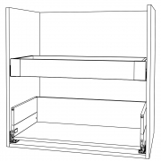 Schubladen passend für Unterschr. f Spüle/3 Fronten/2Sch. KB 800 mm | seidenweiß