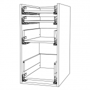 Schubladen passend für Unterschr., 4 Fronten/4 Schubladen KB 400 mm | seidenweiß