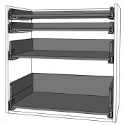 Schubladen passend für Unterschr., 4 Fronten/4 Schubladen KB 800 mm | oriongrau