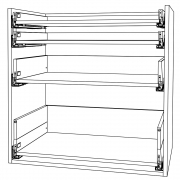 Schubladen passend für Unterschr., 4 Fronten/4 Schubladen KB 800 mm | seidenweiß