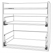 Schubladen passend für Uschr 2 Fr/2 ni+1 haho+1 ho Sch KB 800 mm | seidenweiß