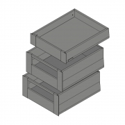 Space Tower 3er-Set Merivobox KB 450 | NL 550 mm | oriongrau | mit Reling