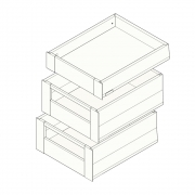 Space Tower 3er-Set Merivobox KB 450 | NL 550 mm | seidenweiß | mit Reling