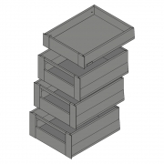 Space Tower 4er-Set Merivobox KB 450 | NL 500 mm | oriongrau | mit Reling