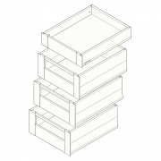 Space Tower 4er-Set Merivobox KB 450 | NL 550 mm | seidenweiß | mit Reling