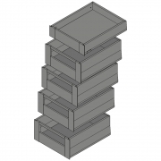 Space Tower 5er-Set Merivobox KB 450 | NL 500 mm | oriongrau | mit Reling