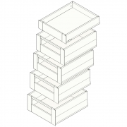 Space Tower 5er-Set Merivobox KB 450 | NL 550 mm | seidenweiß | mit Reling