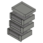 Space Tower 4er-Set Legrabox KB 450 | NL 500 mm | seidenweiß | mit Reling