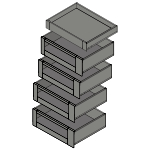 Space Tower 5er-Set Legrabox KB 450 | NL 500 mm | seidenweiß | mit Reling