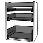 Schubladen passend für Uschr 3 Fr/2 ni+1 haho+1 ho Sch KB 600 mm | seidenweiß