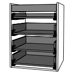 Schubladen passend für Uschr 4 Fr/2 Sch/3 haho Sch KB 600 mm | seidenweiß