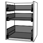 Schubladen passend für Unterschrank mit 3 Schubladen KB 600 mm | seidenweiß