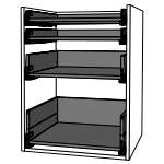 Schubladen passend für Unterschr., 4 Fronten/4 Schubladen KB 600 mm | seidenweiß