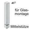 Relinghalter quadratisch Mittelstütze 12x12 mm / Glasmontage